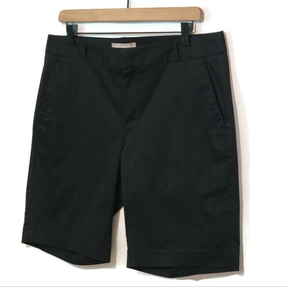 Banana Republic Black Mid Rise Bermuda Shorts Cotton Tailored 12 - Picture 2 of 8